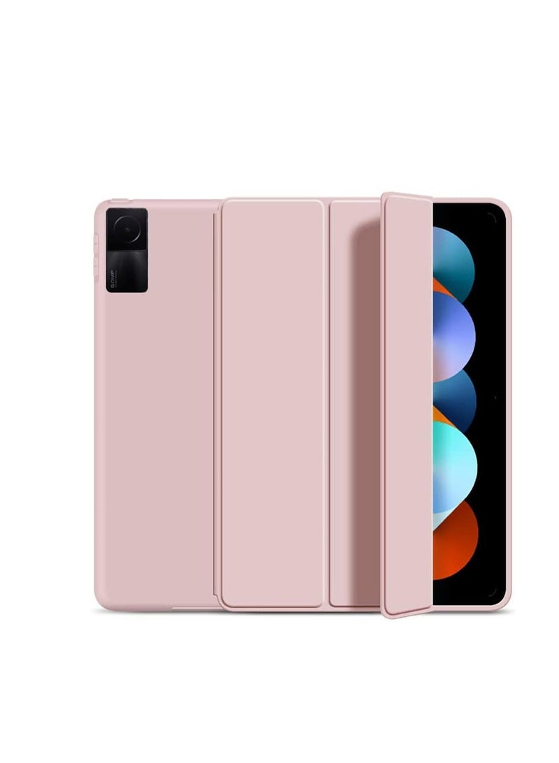جراب سيليكون متوافق مع جهاز Xiaomi Pad 6/6 Pro مقاس 11 بوصة صدر عام 2023، جراب رفيع ثلاثي الطي من مادة TPU الناعمة المقاومة للصدمات مع وظيفة الإيقاظ/النوم التلقائي لجهاز Xiaomi Pad 6 (وردي) - Image 2