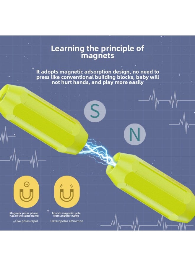 Magnetic Bar Building Blocks Large Children's Magnet Toys Magnetic Magnets 3-6 Years Old Boys And Girls Scattered Pieces Assembled Puzzle-Color:20-piece Set 【storage Bag】】 - Image 3