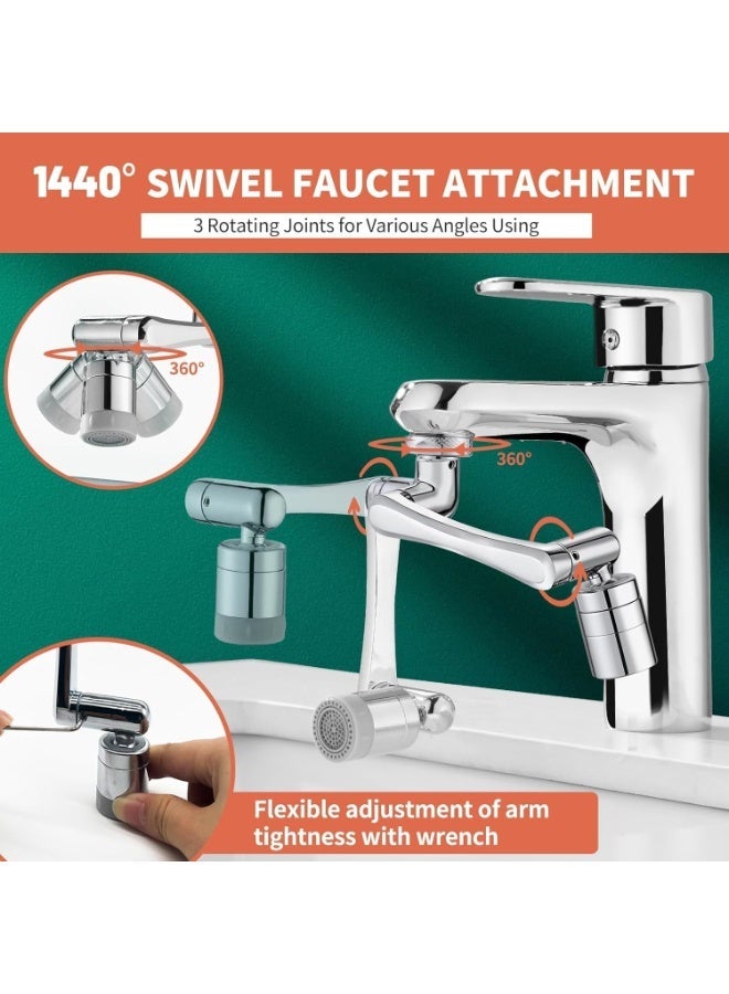 Euro Spring 360° Swivel Faucet Aerator | Dual-Mode Water-Saving Nozzle | Universal Fit for Kitchen & Bathroom Sink | Adjustable Faucet Attachment | 2 mode Splash - Image 2