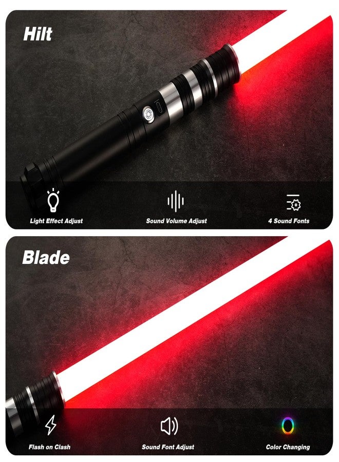 CUSTOM SABER RGB Light Saber 12 Colors Changing,4 Sound Fonts/Metal Hilt, Support Heavy Dueling, Volume Adjustable Light Saber for Adults with Convertec Wheel-Black - Image 2