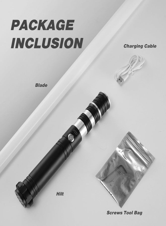 CUSTOM SABER RGB Light Saber 12 Colors Changing,4 Sound Fonts/Metal Hilt, Support Heavy Dueling, Volume Adjustable Light Saber for Adults with Convertec Wheel-Black - Image 4
