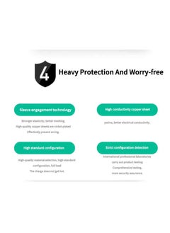 Flash Hawk 1-Port UK Power Strip Extension Cord with 2 Fast Charging USB Ports 1.8m White  - Image 5