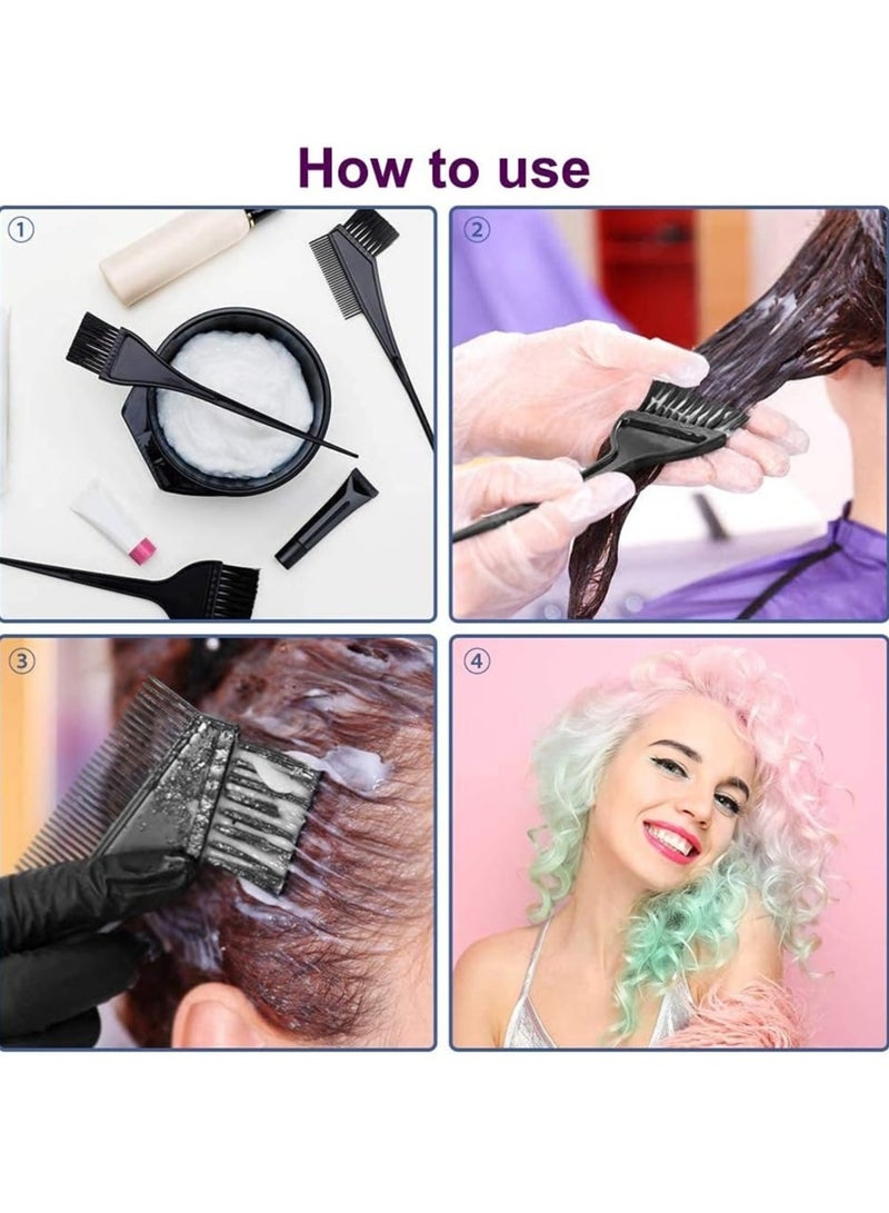 لوكاداه مجموعة فرشاة ووعاء صبغ الشعر، 4 قطع من فرشاة ووعاء الصبغة، أداة خلط ووعاء الصبغة، مشط الصبغة لصبغ الشعر، أداة وضع الصبغة - Image 5