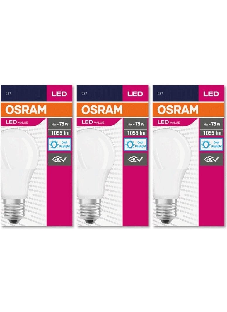 Osram Led Value 10W White Light E-27 Bulb 1055 lm 3 Pack  - Image 2