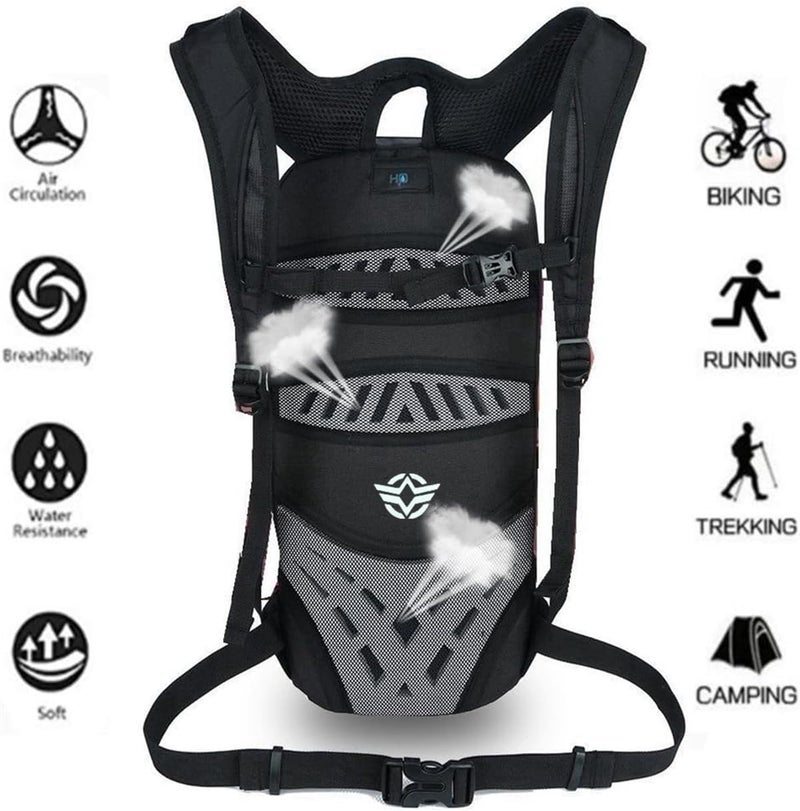 Ready varied options Cycling Backpack, 6L Bicycle Backpack Breathable Bag for Hiking Biking Skiing Temp resistant - Image 4