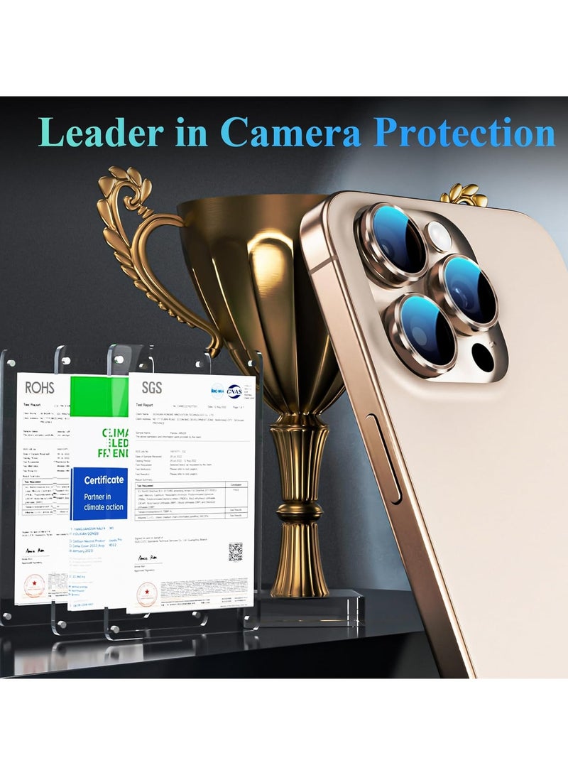 Camera Lens Protector, for iPhone 16 Pro/16 Pro Max Camera Lens Protector, Individual Metal Anti Scratch HD Clear Case Friendly Tempered Glass Camera Cover, 1 Set (Desert Titanium) - Image 5