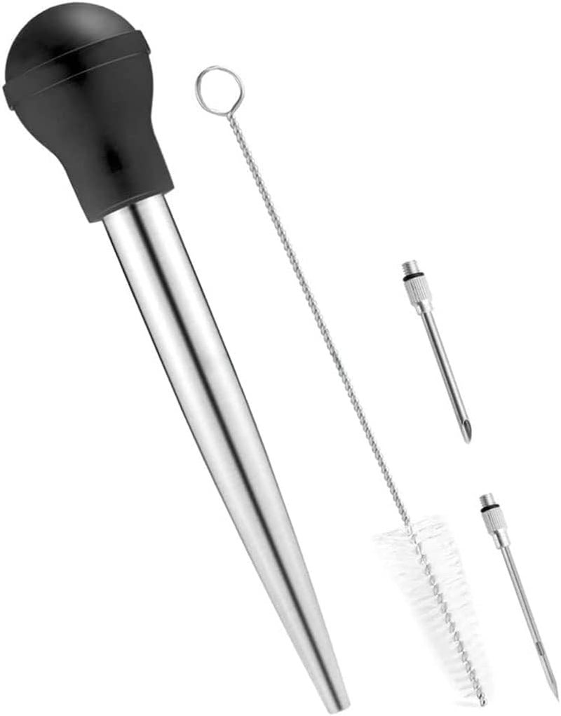 Miecux Turkey Baster, Professional Turkey Baster Syringe for Cooking with Cleaning Brush and Marinade Tools, Stainless Steel Turkey Baster for Oiling and Marinating Turkey, Beef, Pork, Fish - Image 1