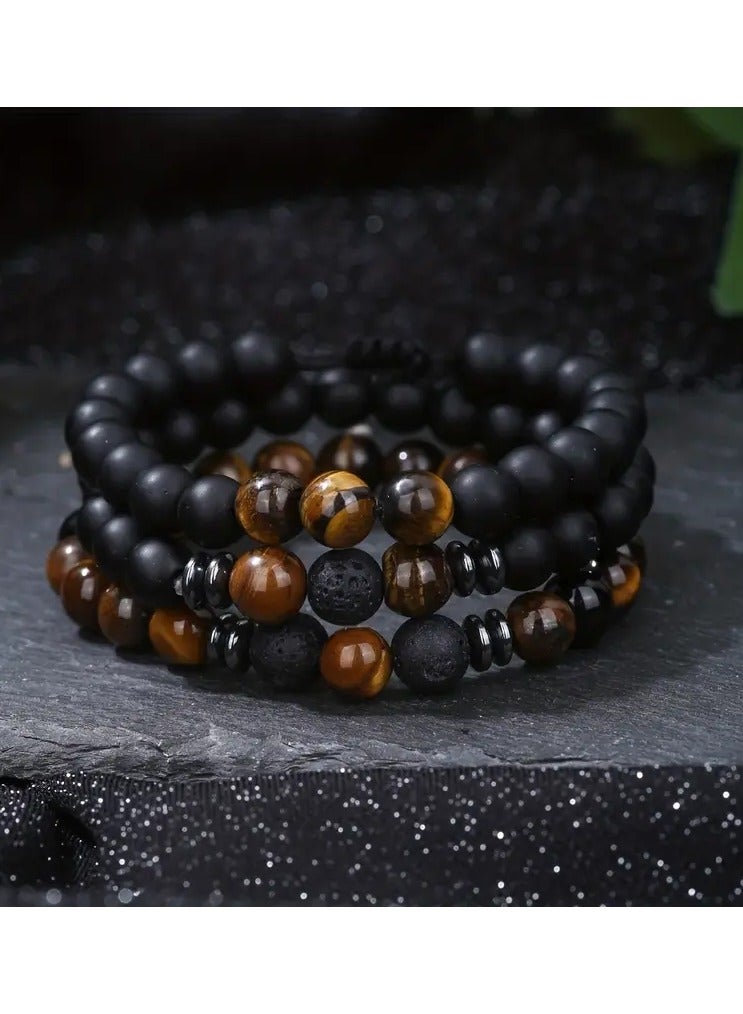 Home Clearance Sale 4pcs Trendy Beaded Bracelets For Men For Daily Decoration, Gift For Family And Friends, Holiday Birthday Gift For Boyfriends/Girlfriends, Father's Day Gift - Image 4