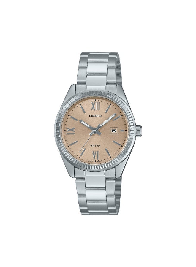 Casio LTP-1302DD-4A2VDF Women’s Stainless Steel Analog Watch – Rose Pink Dial with Silver Bracelet - Image 1