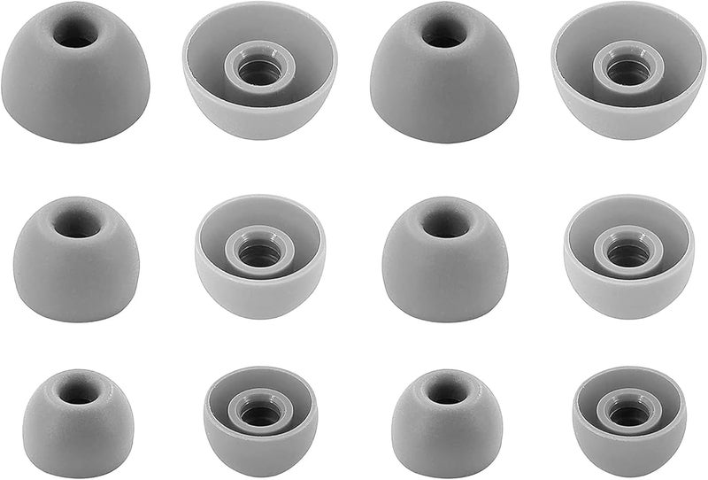 ALXCD Eartips Compatible with Beats Solo Buds, S/M/L 3 Sizes 6 Pairs Soft Silicon Earbuds Tips Replacement Ear Tips, Compatible with Beats Solo Buds 6 Pairs Storm Gray - Image 2