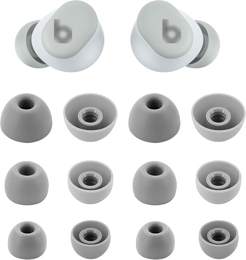 ALXCD Eartips Compatible with Beats Solo Buds, S/M/L 3 Sizes 6 Pairs Soft Silicon Earbuds Tips Replacement Ear Tips, Compatible with Beats Solo Buds 6 Pairs Storm Gray - Image 1