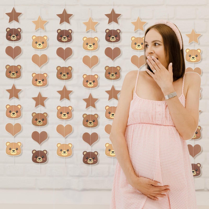 Urlax Bear Birthday Party Decorations, Animal banner for Gender Reveal Birthday Wedding Baby Shower Bearly Theme Boys Girls Decorations(Brown) - Image 3