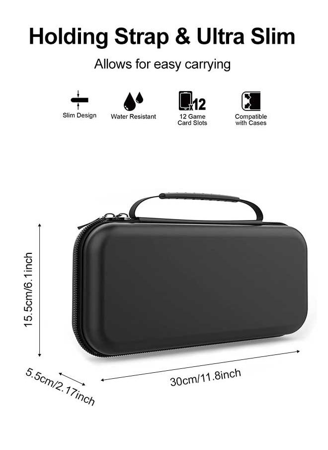 Tersely Carry Case for Switch 2 2025 with 12 Game Cards Holder, Protective Hard Portable Travel Bag Cover Shell Pouch Mesh Pockets for Accessories  - Image 3