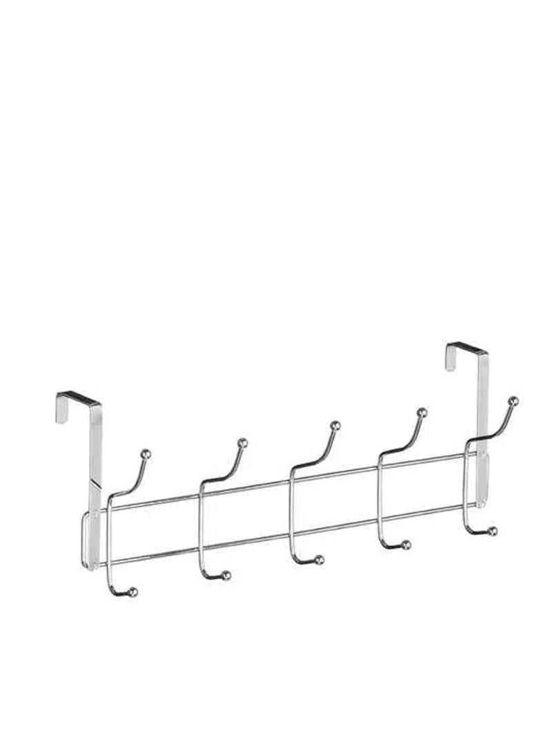 ECVV ECVV Stainless Steel Door Hanger 10 Hooks, Heavy Duty Organizer Hanger Stainless Steel Towel Rack for Bedrooms, Clothes, Towels, Purses, Jackets and Bags, Silver | 23 x 11 x 6 cm |  - Image 1