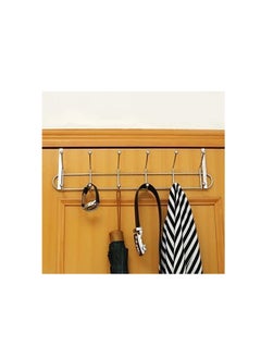 ECVV ECVV Stainless Steel Door Hanger 10 Hooks, Heavy Duty Organizer Hanger Stainless Steel Towel Rack for Bedrooms, Clothes, Towels, Purses, Jackets and Bags, Silver | 23 x 11 x 6 cm |  - Image 2
