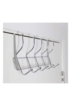 ECVV ECVV Stainless Steel Door Hanger 10 Hooks, Heavy Duty Organizer Hanger Stainless Steel Towel Rack for Bedrooms, Clothes, Towels, Purses, Jackets and Bags, Silver | 23 x 11 x 6 cm |  - Image 5