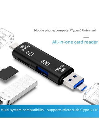 Type-c Card Reader TF Android USB To OTG2.0 Mobile Phone Adapter Multi-function Card Reader 5-in -1-Color:D-188 Black Stretch Head (with Packaging - pzsku/Z151413E5F1C4D4F2D86BZ/45/1745250261/5b3da3a9-b5c6-4761-8dd1-63f9d3c2a77d