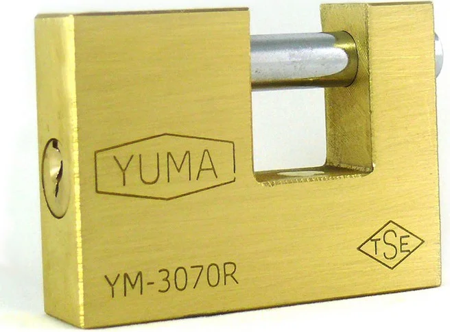 Yuma Sliding Shaft Solid Brass Padlock 79 mm - New Type
