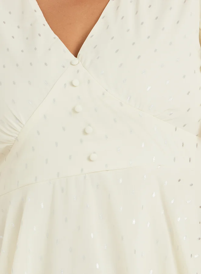 Styli Tiered Chiffon Dress