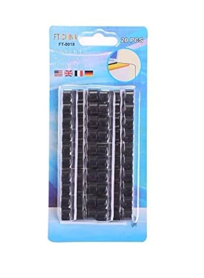 منظم كابلات ذاتي اللصق، 20 قطعة، أسود - Image 1