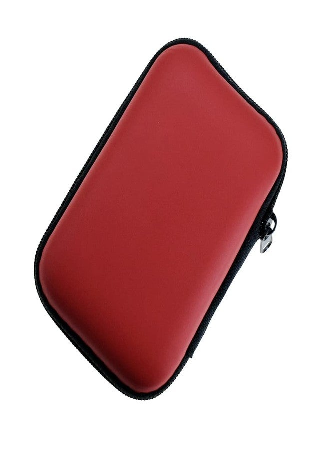 Rangale Portable Storage Hard Case Bag Holder Pouch Earphone Carrying Case for SD TF Card Earphone Headphone Earbuds iPod Bluetooth Headset and Charging Cable (Red) - Image 1