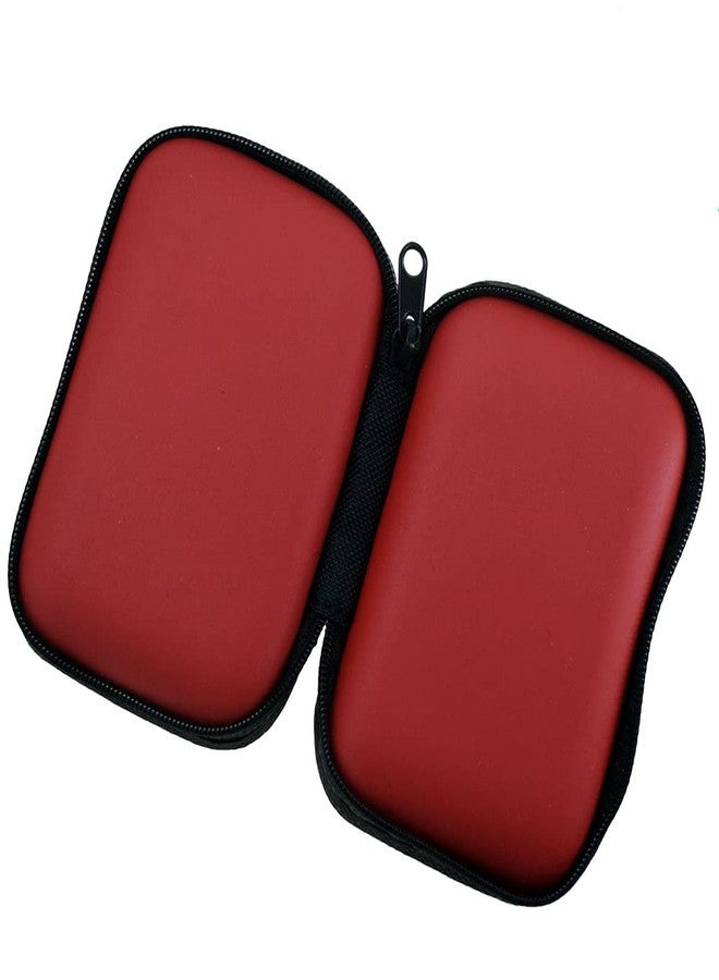 Rangale Portable Storage Hard Case Bag Holder Pouch Earphone Carrying Case for SD TF Card Earphone Headphone Earbuds iPod Bluetooth Headset and Charging Cable (Red) - Image 2