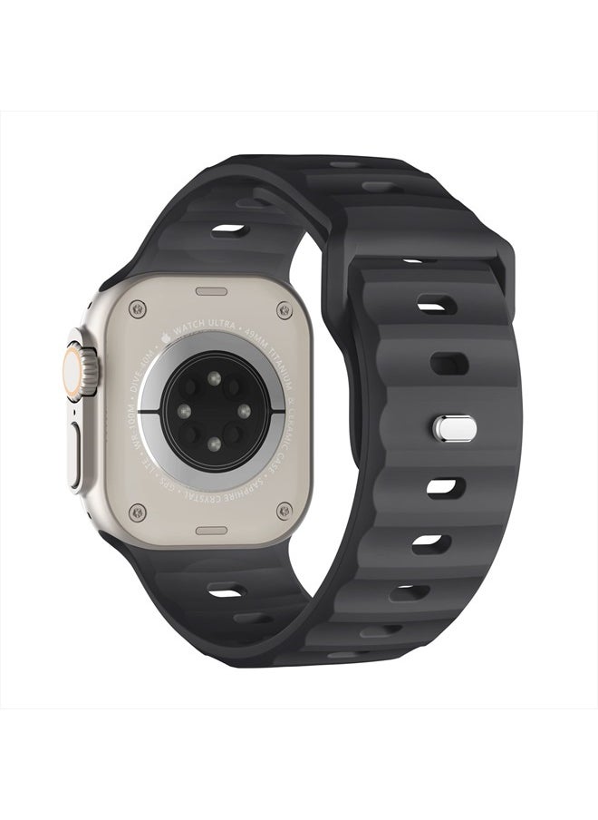 Suitisbest - Sport Band Compatible with Apple Watch Ultra Band 49mm 45mm 44mm 42mm for Men, Soft Breathable Silicone Wristbands Waterproof Replacement Strap for iWatch Series Ultra 8 7 6 5 4 SE - Image 1