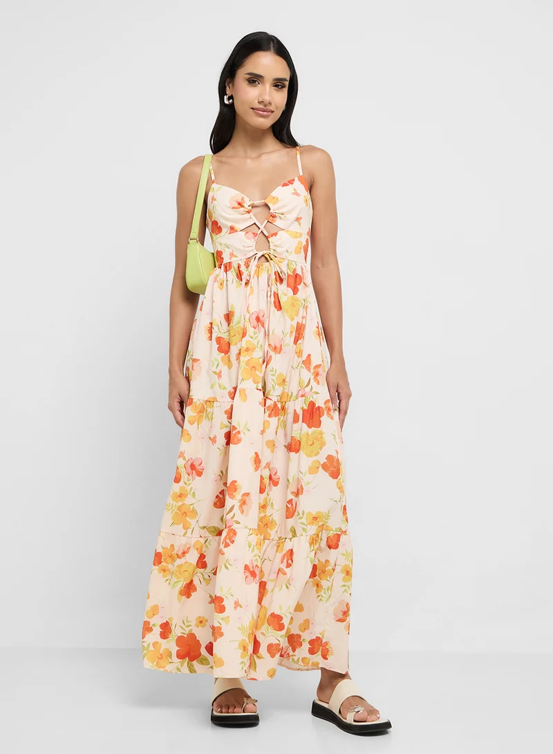 Ginger Strappy Cutout Detail Floral Sundress