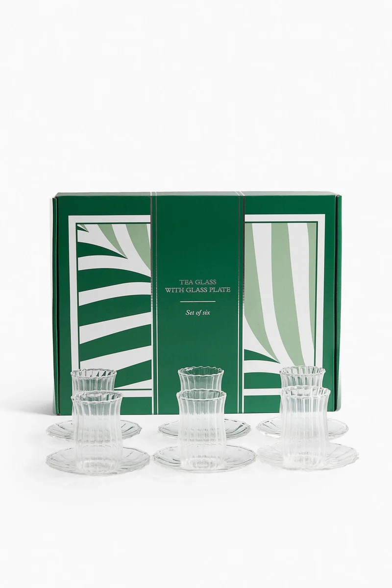 H&M 6-pack tea glasses with saucers