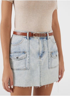 GUESS Logo Detailed Allocated Hole  Belt  - Image 3