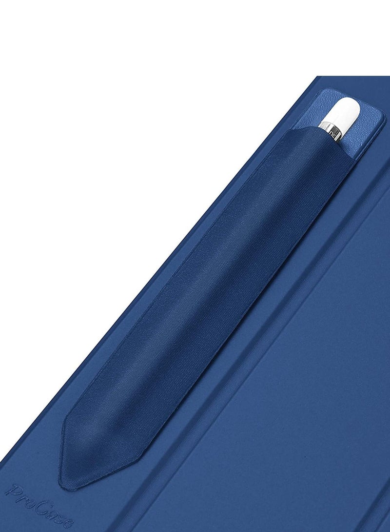 Procases Pencil Holder Sticker for Apple Pencil 1st and 2nd Gen, Elastic Stylus Pocket Pouch Adhesive Stylus Pen Sleeve Attached to Case for Apple Pencil and Other Stylus Pens -Navy - Image 1