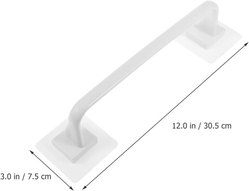 2pcs Wall Mounted Towel Rack Bar White Adhesive Bathroom and Kitchen Towel Holder Rustproof Short Rod Storage for Small Spaces - Image 2
