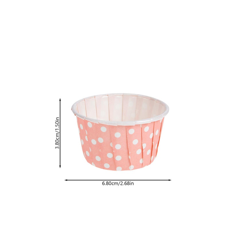 100pcs Pink Base White Dot Disposable Paper Cupcake Cups High Temperature Resistant Muffin Liners - Image 3