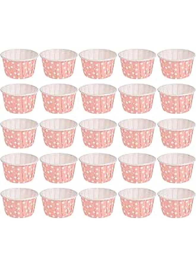 100pcs Pink Base White Dot Disposable Paper Cupcake Cups High Temperature Resistant Muffin Liners - Image 1