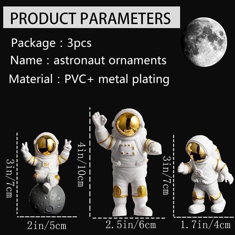 NYRWANA Toys for Kids Kids Toys Car Dashboard Accessories Toys for Boys Miniature Toys Birthday Gift Astronaut Toy 3 Pieces - Image 5