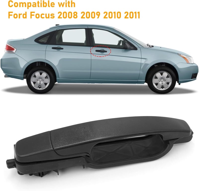 Moonlinks Front Right Passenger Side Door Handle for Ford Focus 2008-2011 - Matte Black - Image 4