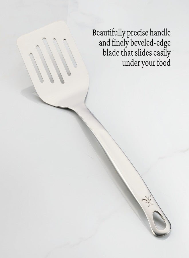 Hestan Provisions Chef's Tools, Slotted Spatula/Turner, (13-Inch), Artisan-Polished Stainless Steel - Image 2