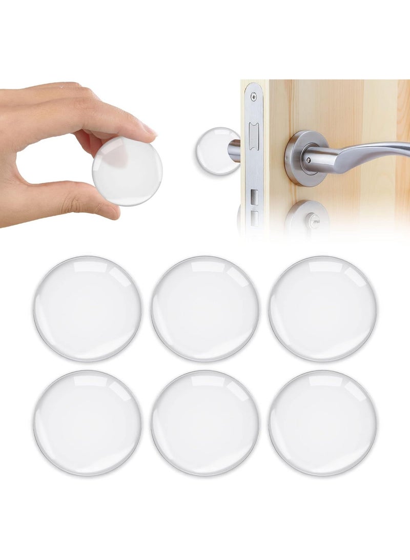 Door Stopper, 6Pcs Wall Door Handle Stopper, Silicone Transparent Round Wall Protector, Self-Adhesive Door Stops Door Handle Bumper Pads for Wall, Fridge, Cabinets (1.57inch) - Image 1