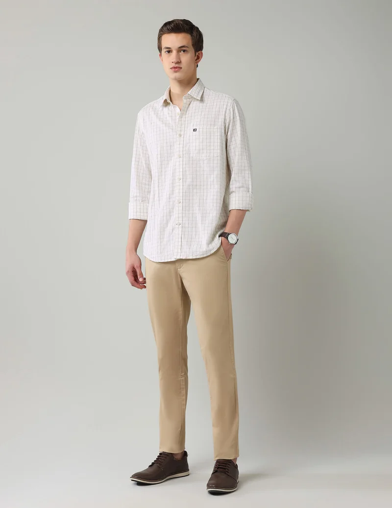 Arrow Off White Graph Checked Slim Fit Shirt for Men | Best Price UAE
