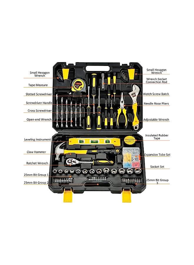 PROMASS promass 108 Piece Tool Set General House hold Hand Tool Kit with Plastic Toolbox Storage Case Used to Car repair And home Repair  - Image 4