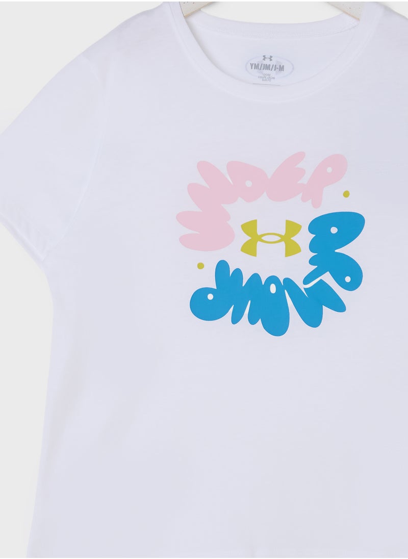 UNDER ARMOUR - Youth Bubble Wordmark T-Shirt - Image 1