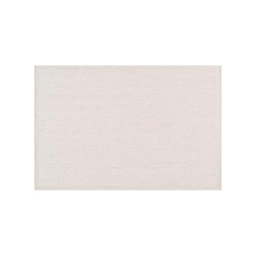 CAMILSON Easy Jute Rug 2x3, Indoor Outdoor Off-White Color Fiber Area Rugs for Bathroom and Kitchen Rug, Herringbone Seagrass Boho Woven Design, Easy-Cleaning, Washable Outside Carpet Alfombras 2 x 3 - Image 2