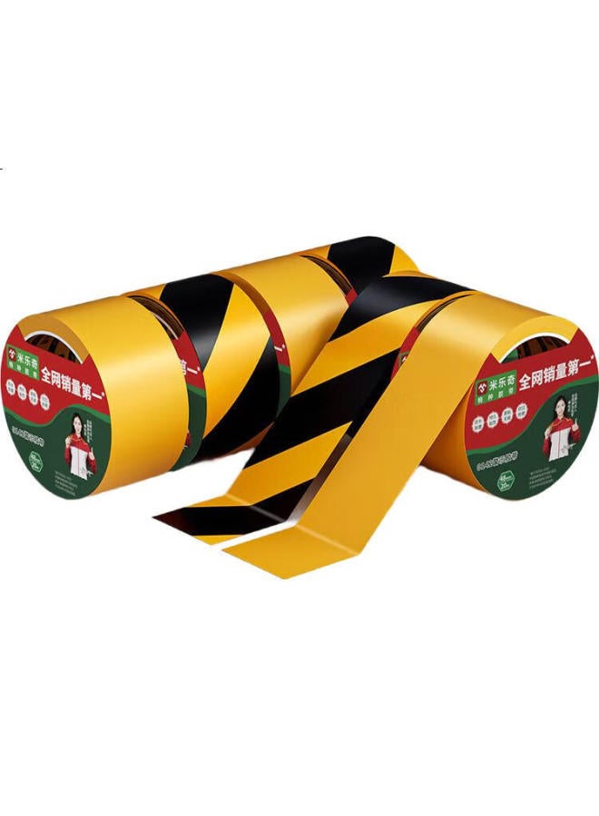 Miloch Miluqi Pe Warning Tape, Black And Yellow Zebra Crossing, Caution Tape, Waterproof, Wear-Resistant, Tear-Off Without Residue, Floor Film Special Tape, Black And Yellow - 48Mm Wide * 20M Long [1 Roll] - Image 3