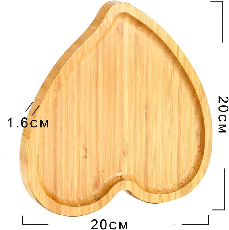 BinaryABC Heart Shaped Wood Serving Platters and Trays Side Dish Serving Trays Tabletop Serving PlattersValentines Day Table Decorations Supplies 787inch - Image 2