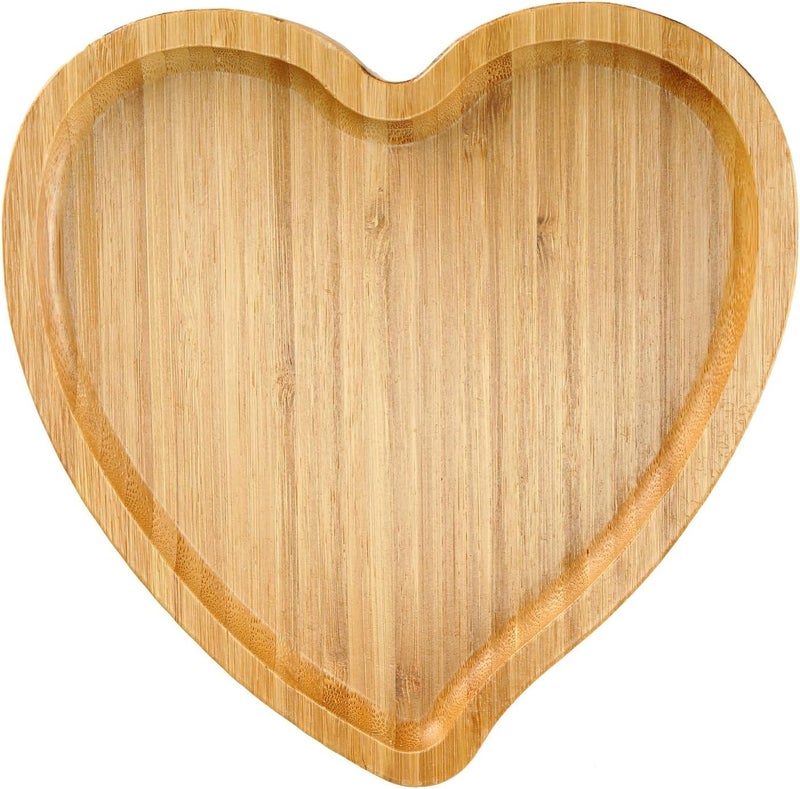 BinaryABC Heart Shaped Wood Serving Platters and Trays Side Dish Serving Trays Tabletop Serving PlattersValentines Day Table Decorations Supplies 787inch - Image 1