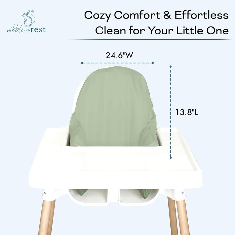 Nibble and Rest Highchair Cushion Cover for Inflatable Cushion Compatible for IKEA Antilop Highchair High Chair Accessories StainProofWashable  Wipeable Cushion Cover Cushion NOT IncludedSage - Image 2