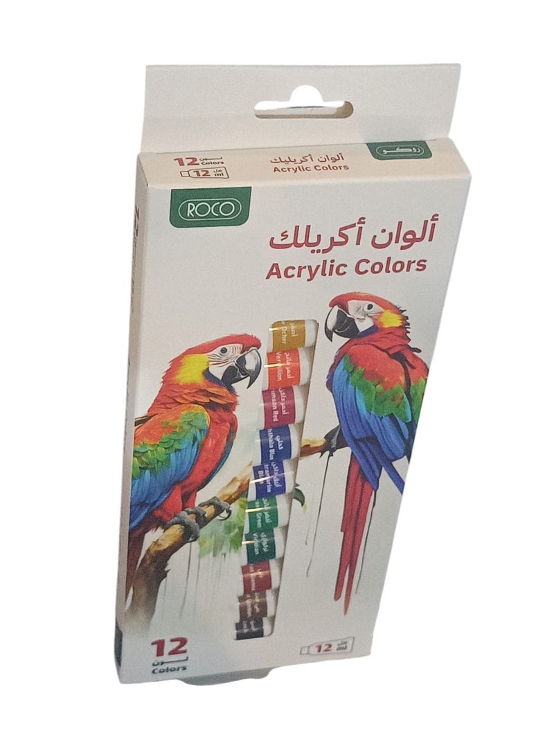 ROCO 12-Piece Acrylic Color Set Multicolour - Image 1