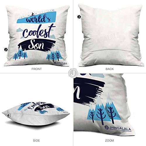 Jhingalala Jhingalala Gift for Son Worlds Coolest Son Printed Cushion Cover with Filler Gift for Son Birthday Special - Image 5