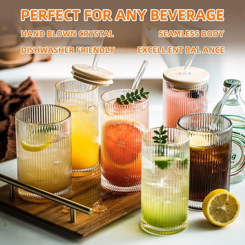 SKDBPM Ice Juice Drinks Glass Can Mug with Straw for Milk/Coffee/Green Tea Cup Set of 1-510ml Transparent Printed Can Shape Cup (Pack of 1) (Krishto Mug) - Image 5