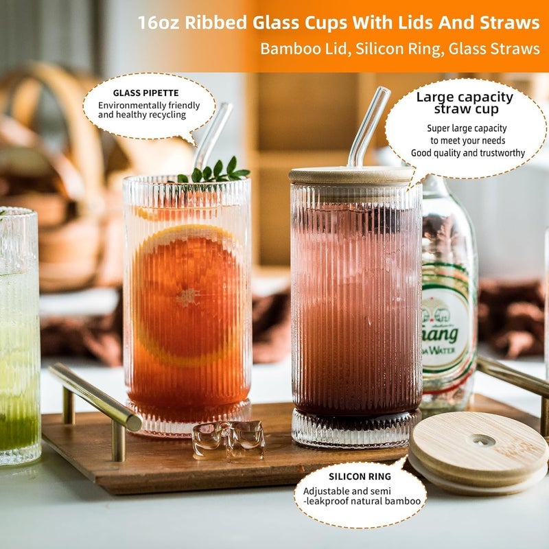 SKDBPM Ice Juice Drinks Glass Can Mug with Straw for Milk/Coffee/Green Tea Cup Set of 1-510ml Transparent Printed Can Shape Cup (Pack of 1) (Krishto Mug) - Image 3